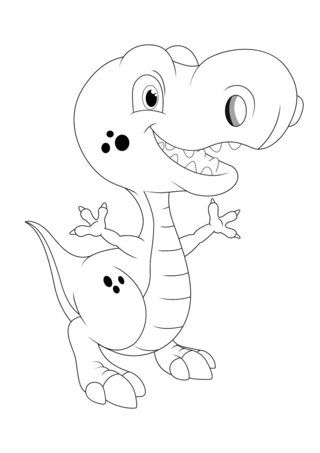 coloriage T Rex educatif pour enfant