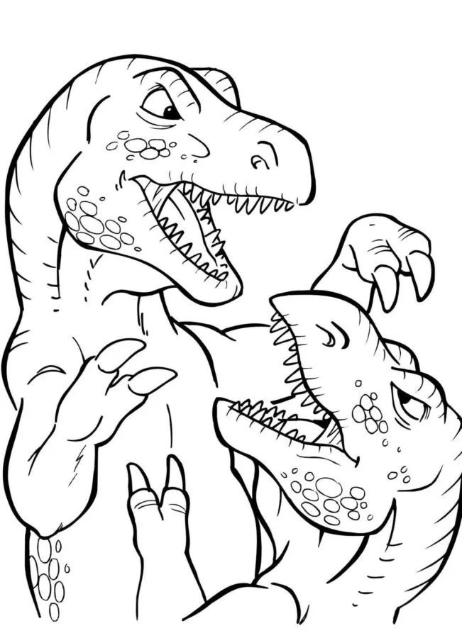 coloriage T Rex à imprimer pour enfant de 9 ans