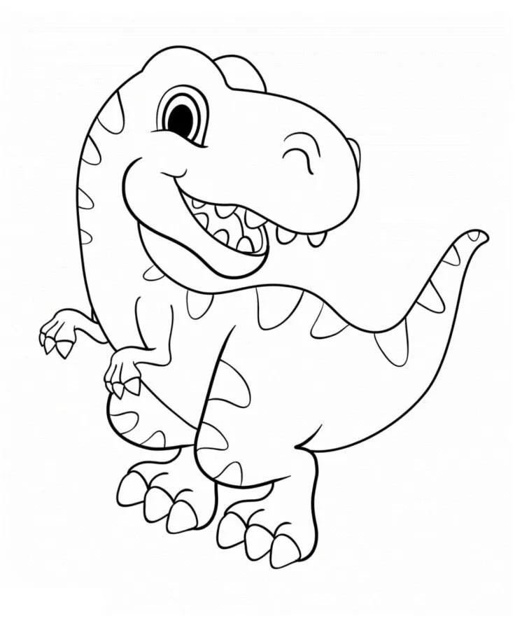 coloriage T Rex gratuit pour enfants