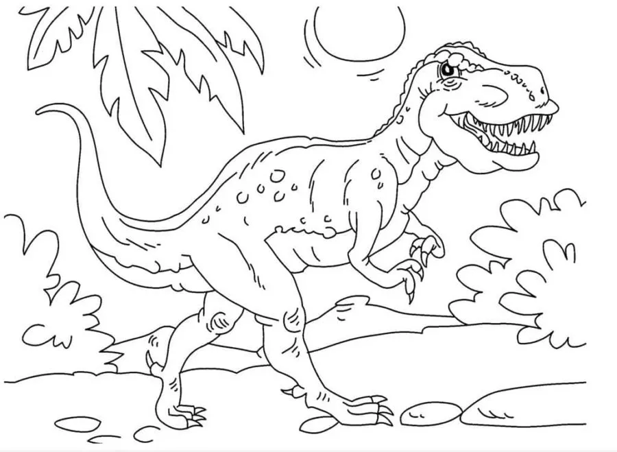 coloriage T Rex à imprimer pour enfants