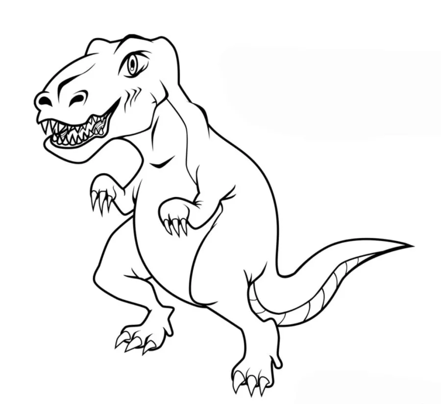 coloriage T Rex à imprimer pour enfant de 12 ans 1