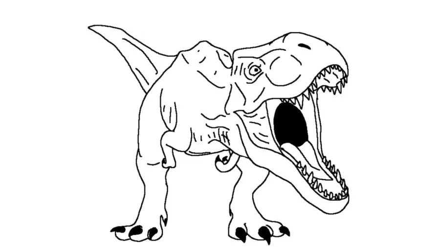 coloriage T Rex a imprimer