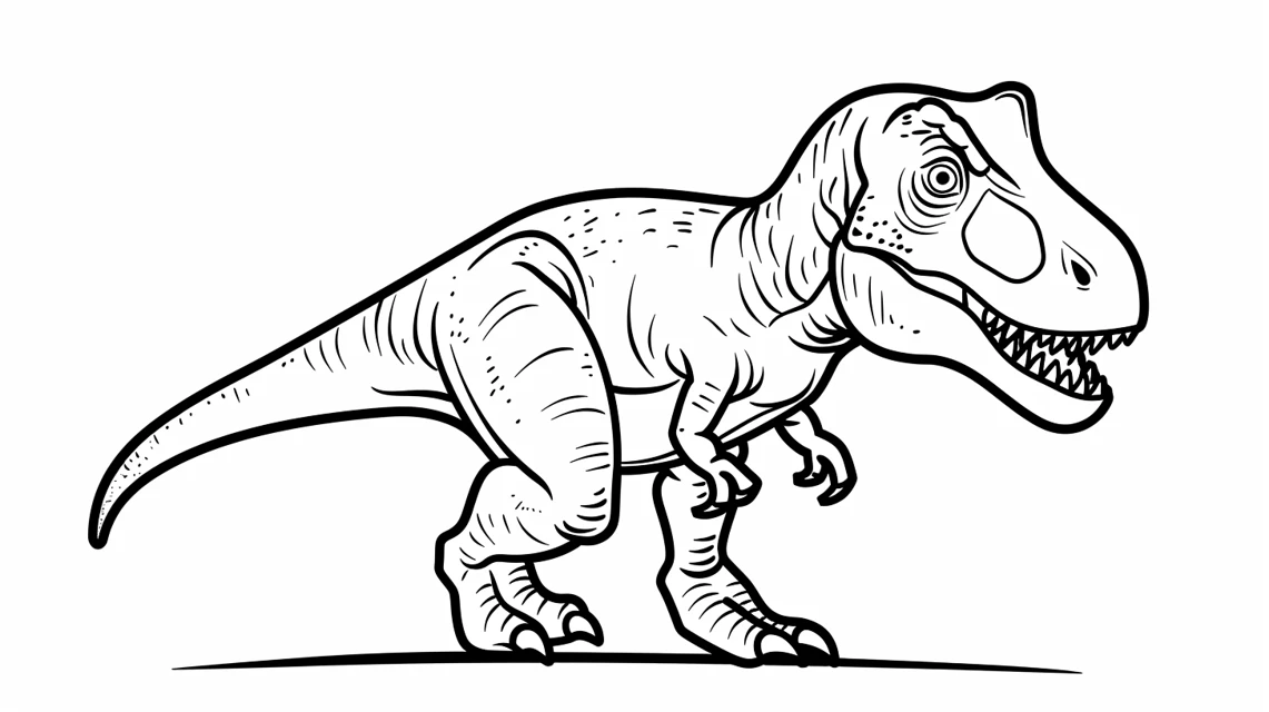 coloriage T Rex à imprimer pour enfant de 6 ans