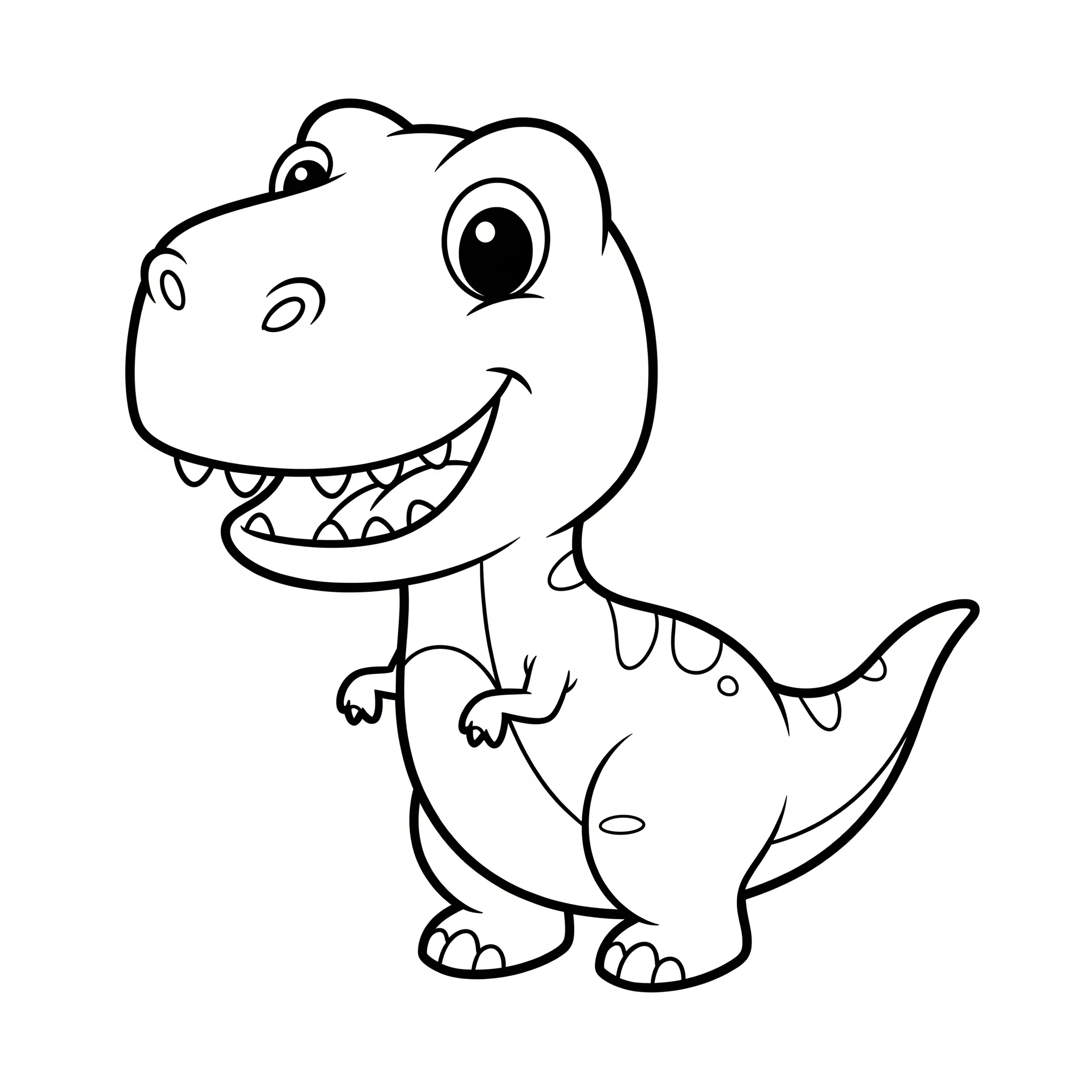 coloriage T Rex souriant pour enfant