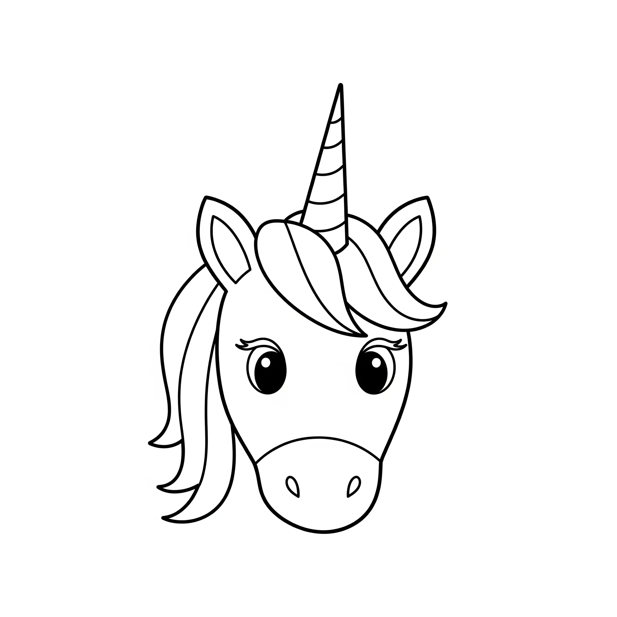 coloriage Tête de licorne à imprimer pdf gratuit