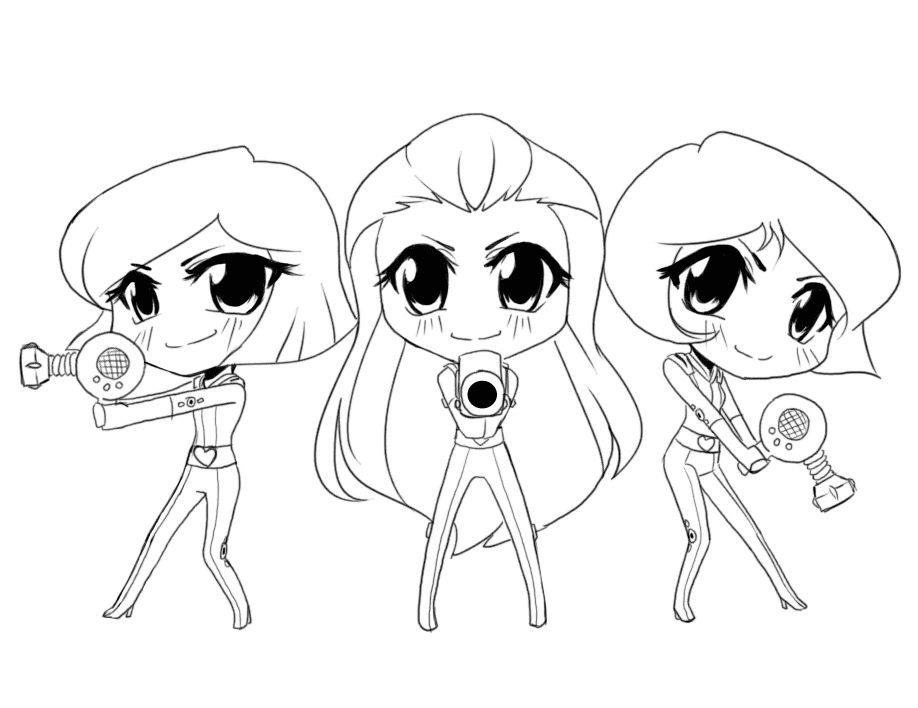 coloriage Totally Spies d'enfant a imprimer 1