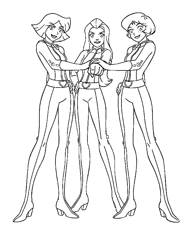 coloriage Totally Spies à imprimer pour enfant de 9 ans