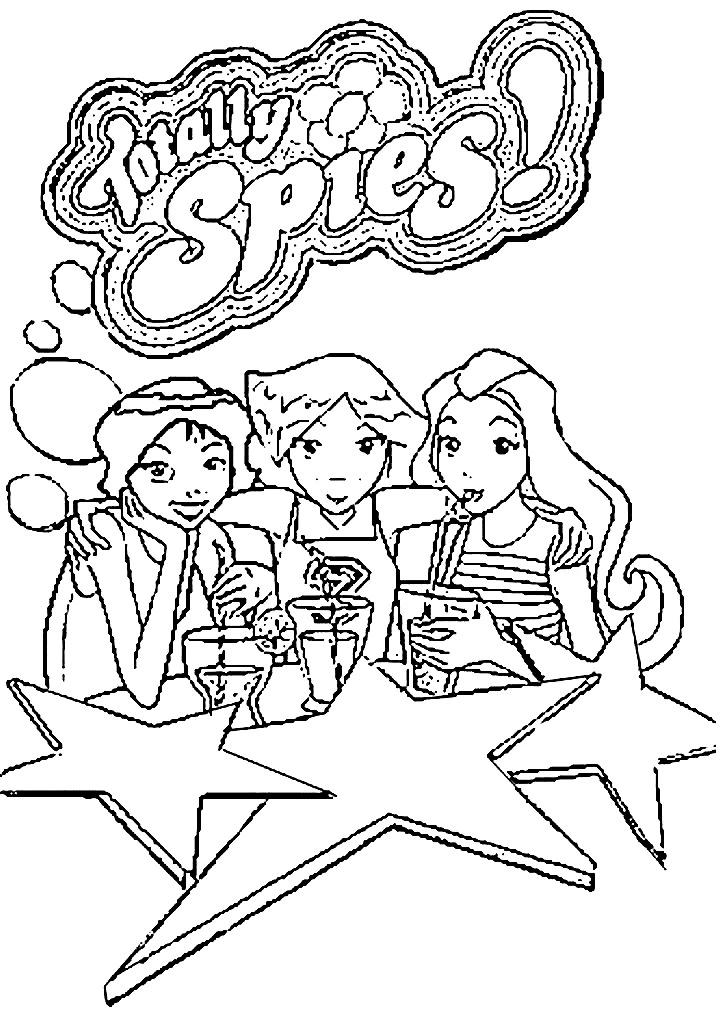 coloriage Totally Spies et decoupage 1