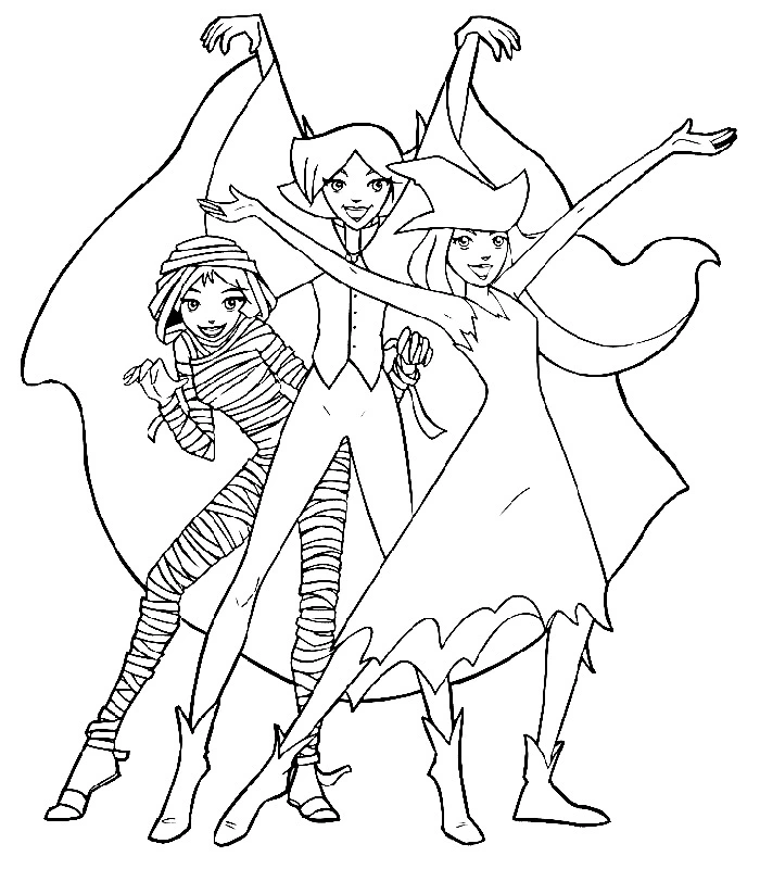 coloriage Totally Spies d'enfant a imprimer