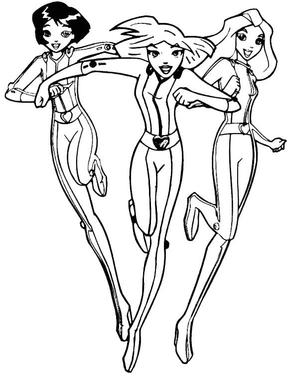 coloriage Totally Spies pour enfant de 4 ans