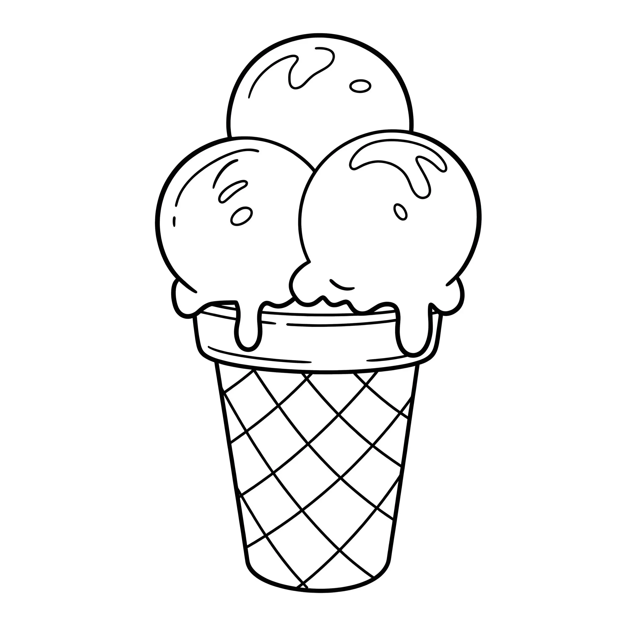 imprimer coloriage Un cornet de glace classique