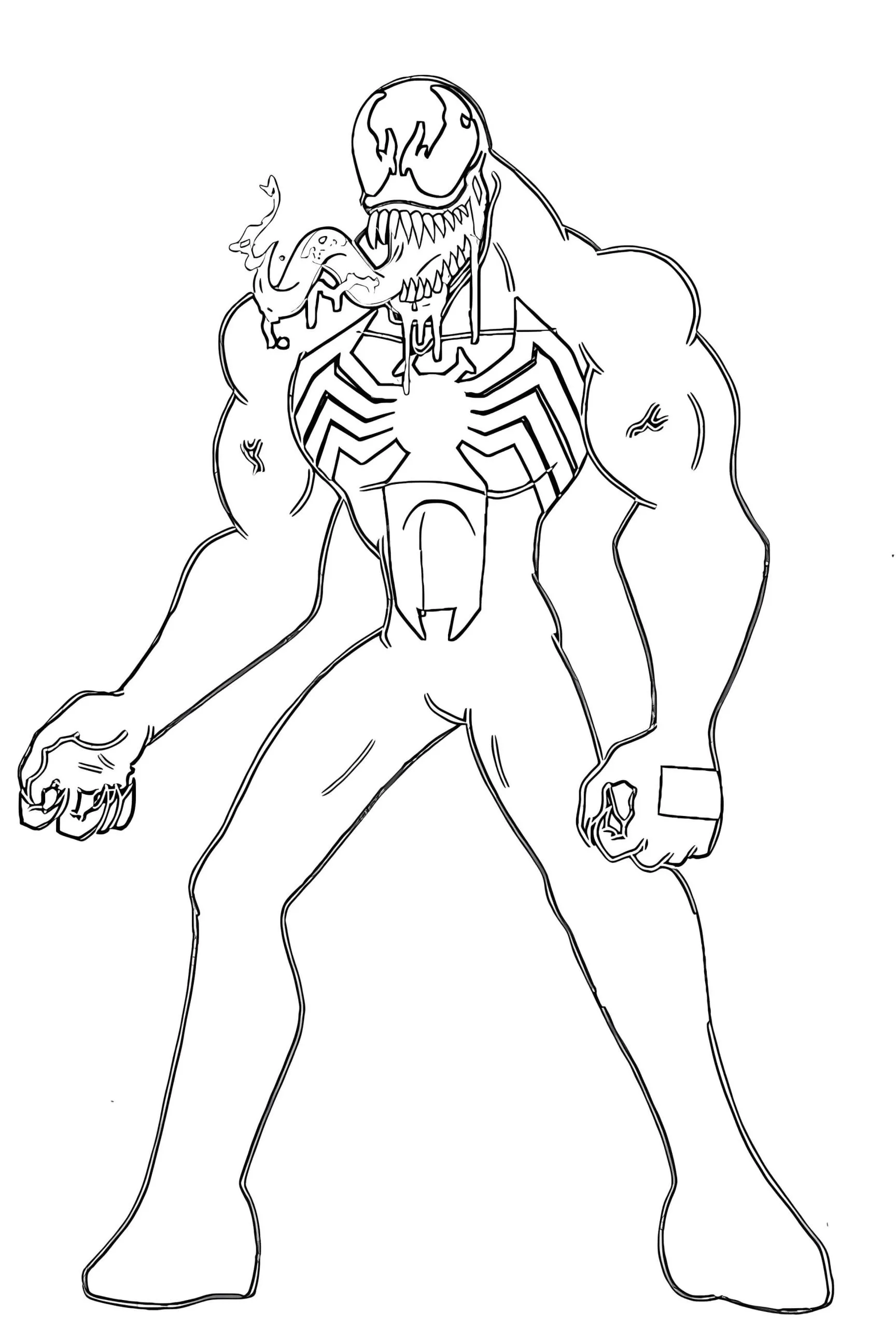 coloriage Venom à imprimer kawaii