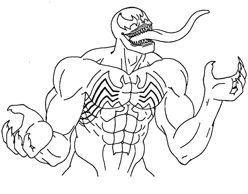 coloriage Venom pour enfant de 5 ans 1