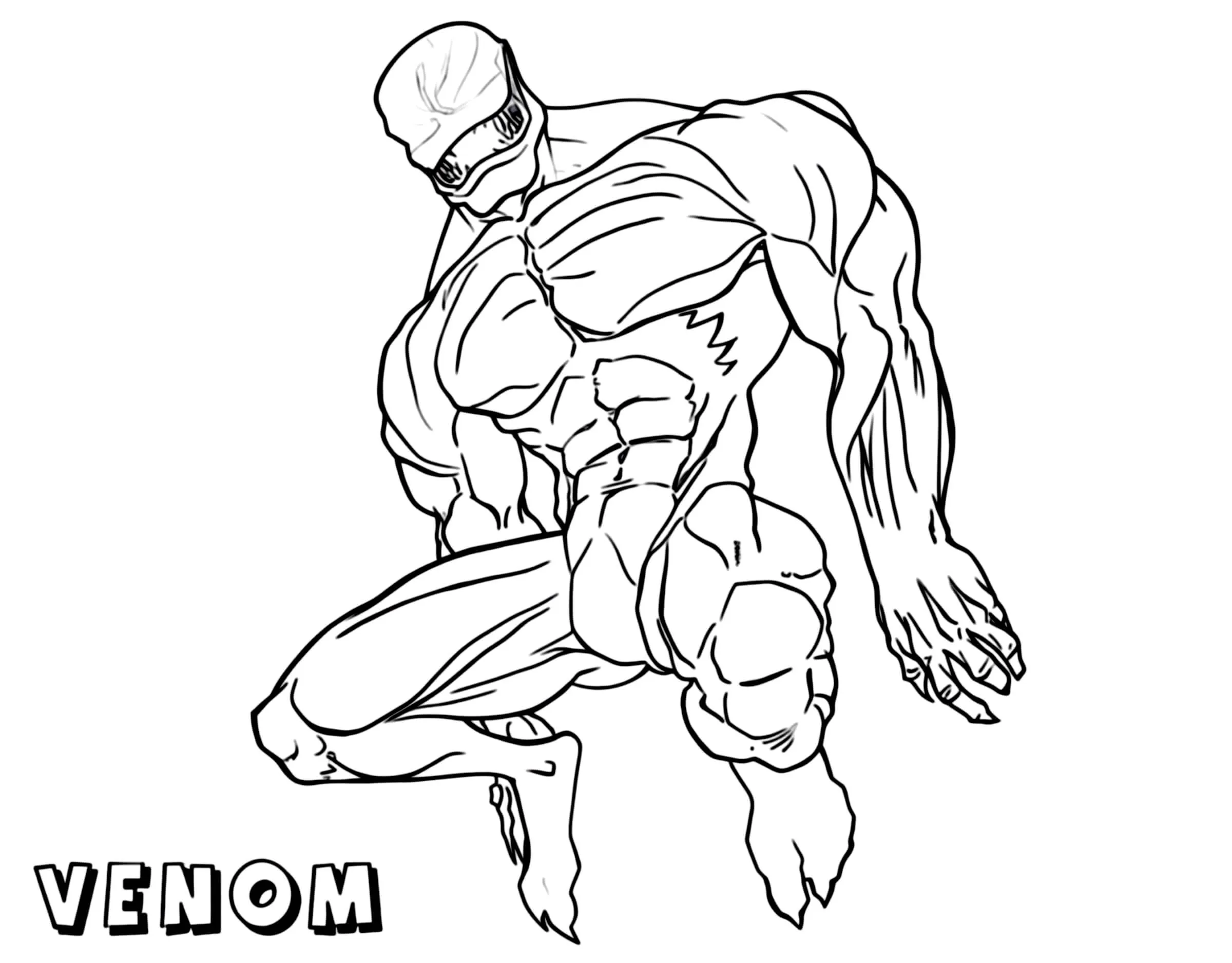 coloriage Venom à imprimer pour enfant de 3 ans