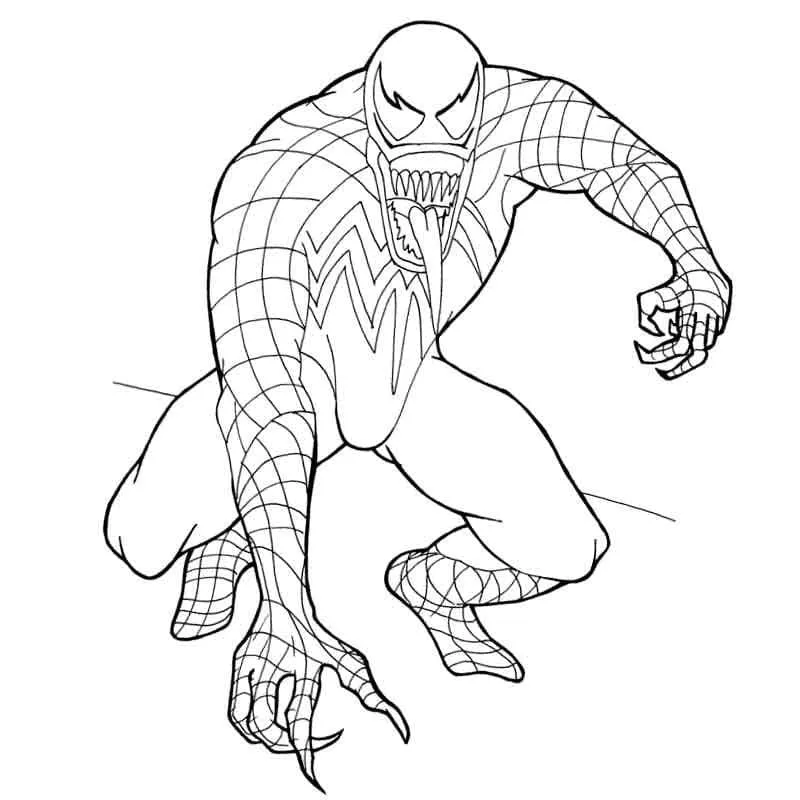 imprimer coloriage Venom pour enfant