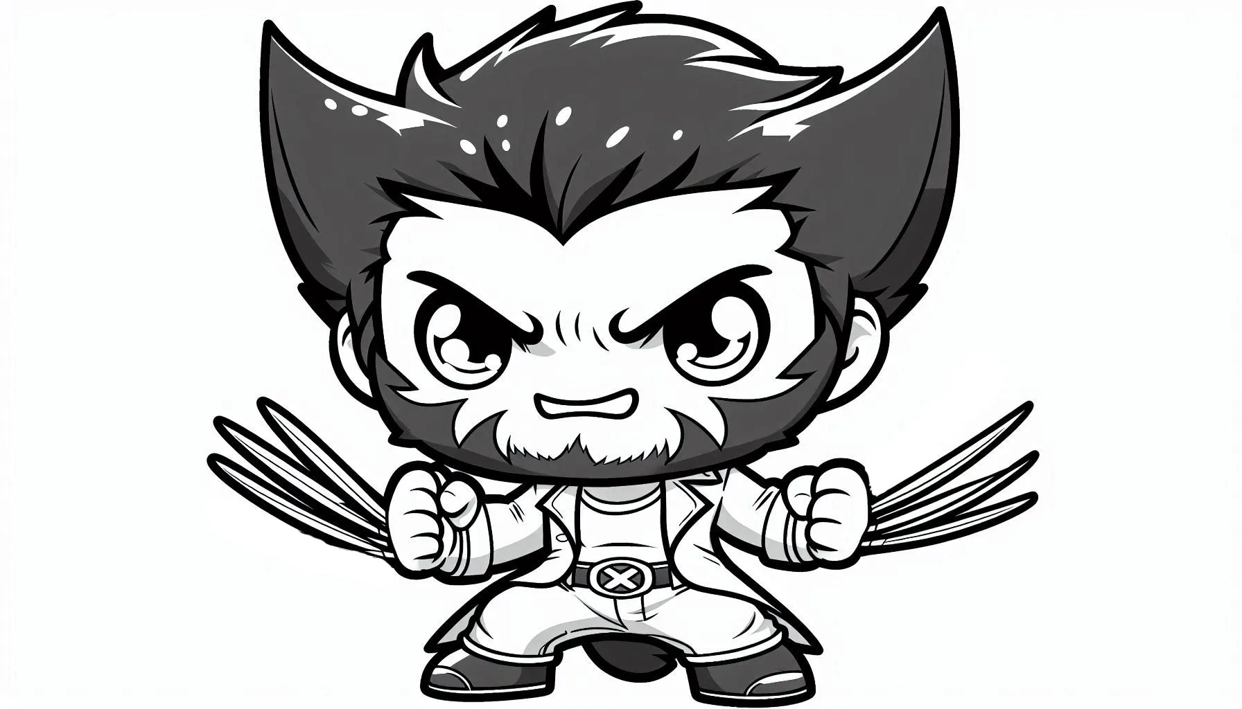 coloriage Wolverine educatif pour enfant