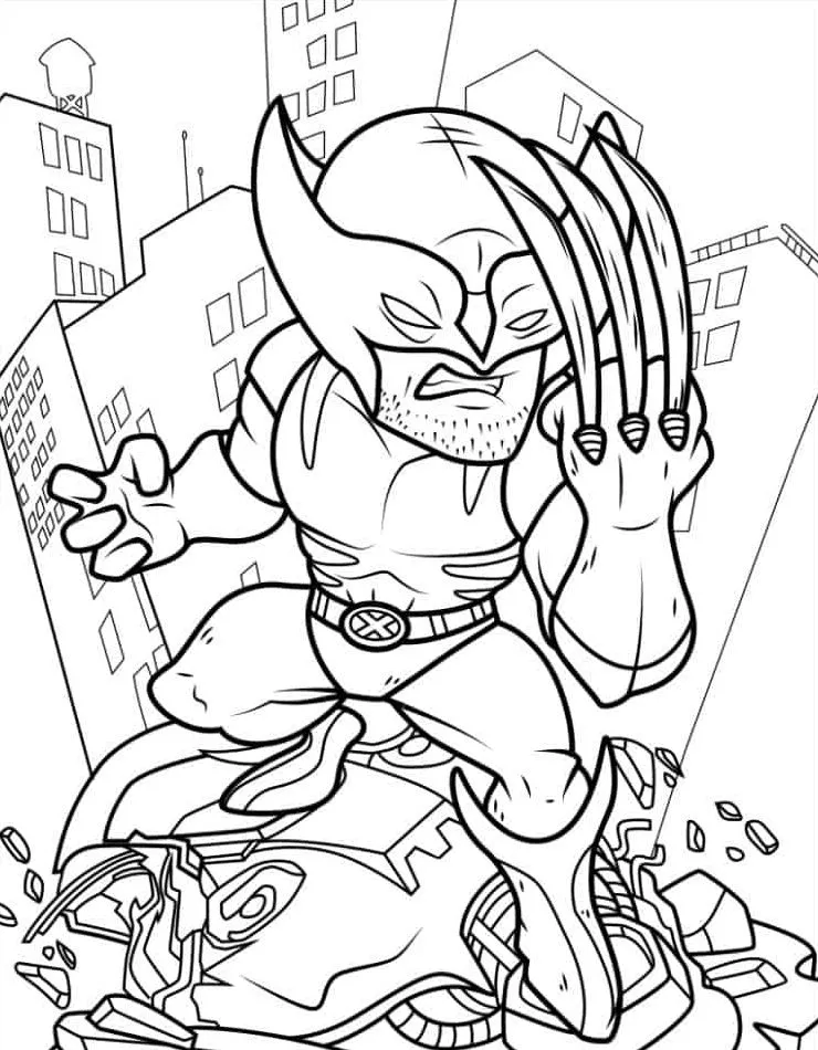 coloriage Wolverine pour enfant de 7 ans