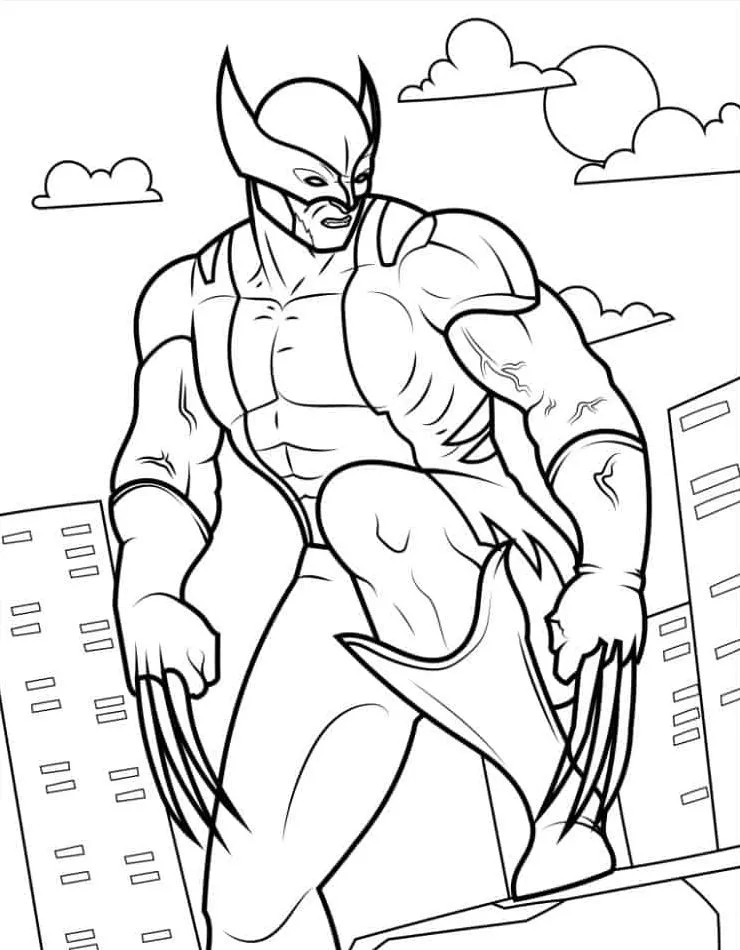 coloriage Wolverine pour enfant de 4 ans