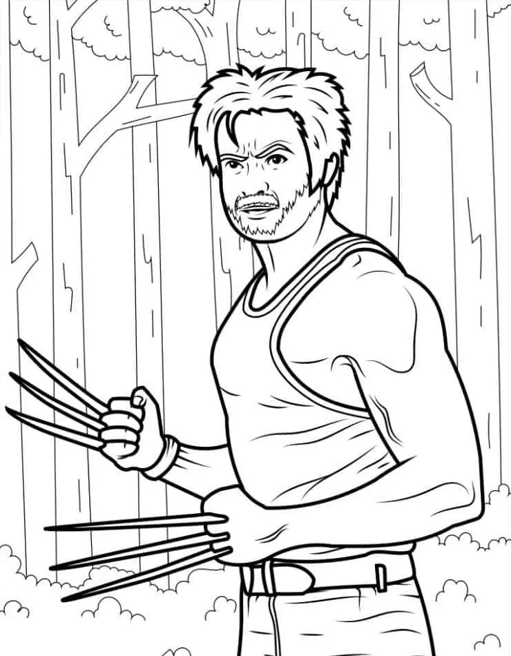 coloriage Wolverine pour bebe a imprimer