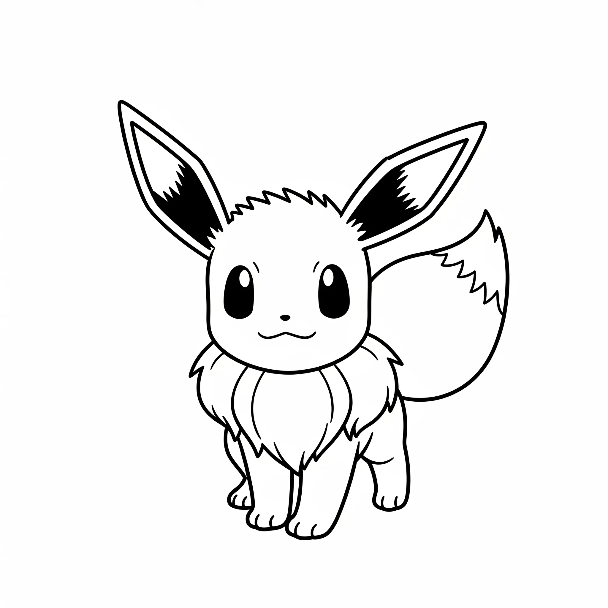 coloriage mignon Évoli à imprimer pour enfant de 4 ans