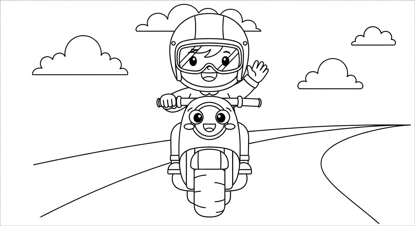 coloriage moto updated à imprimer pour enfant de 8 ans