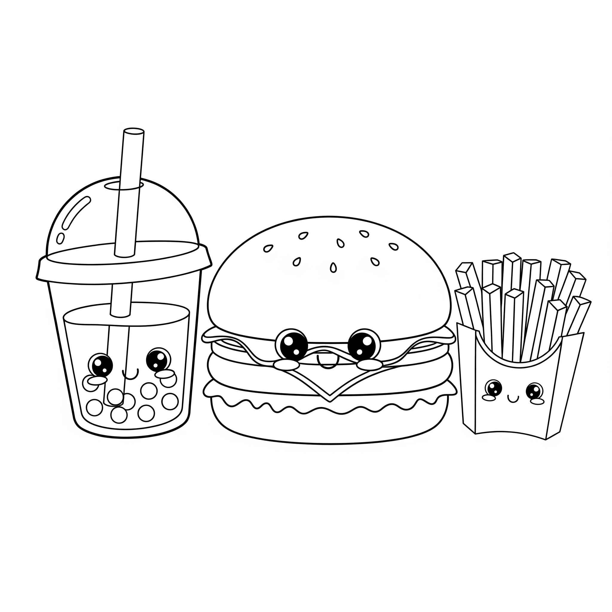 coloriage Kawaii Nourriture update à imprimer gratuit