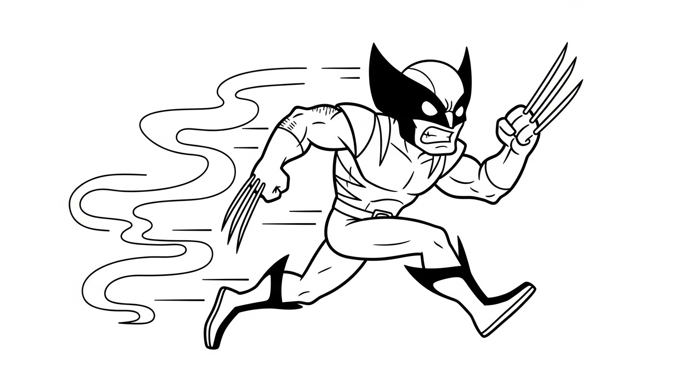 coloriage Wolverine updated pour enfant de 6 ans