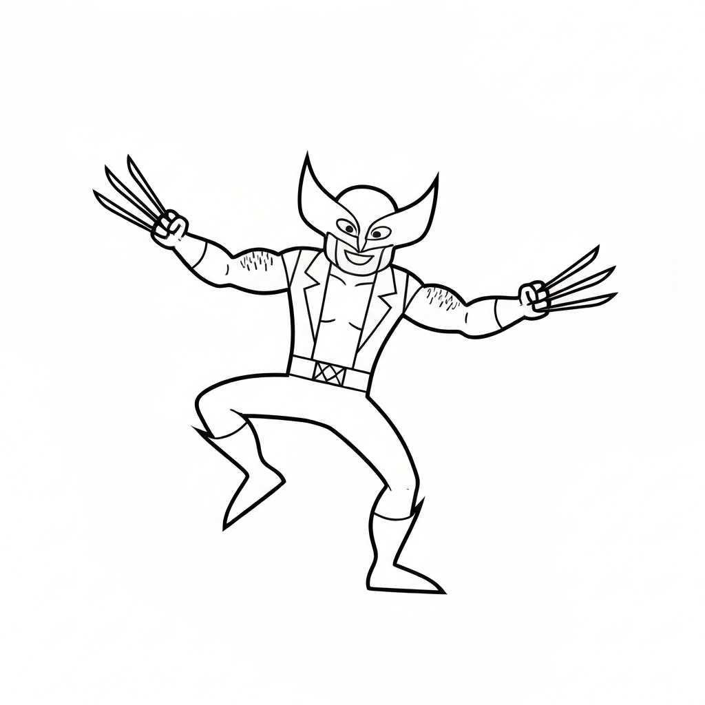 image de coloriage Wolverine updated pour enfant