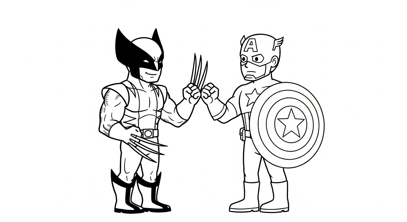 coloriage Wolverine updated pour enfant de 6 ans 1