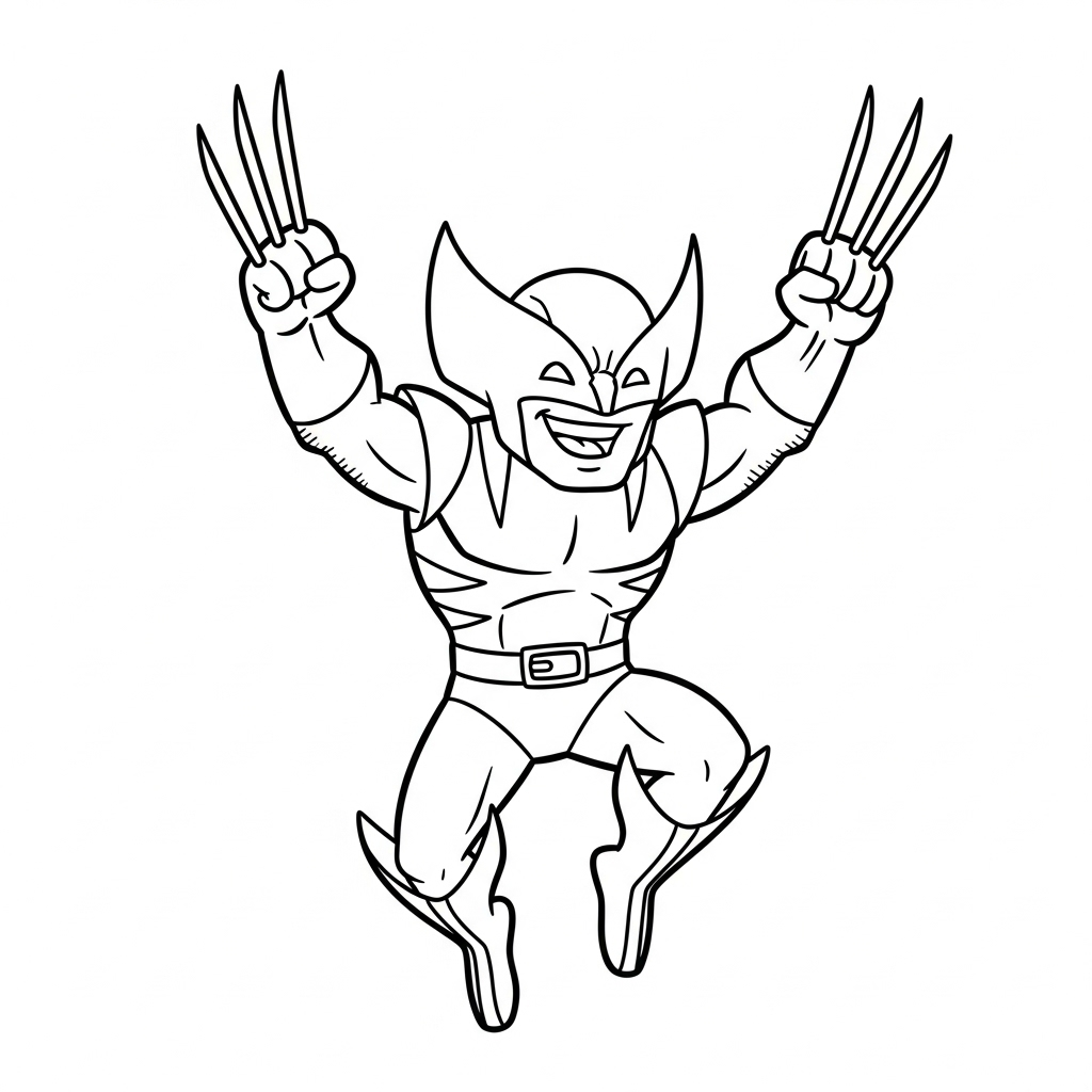 coloriage Wolverine updated pour enfant de 4 ans