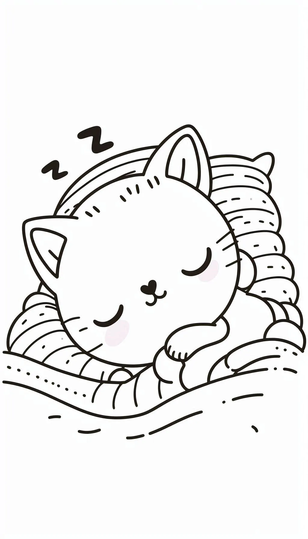 imprimer coloriage Chat Kawaii gratuit 1