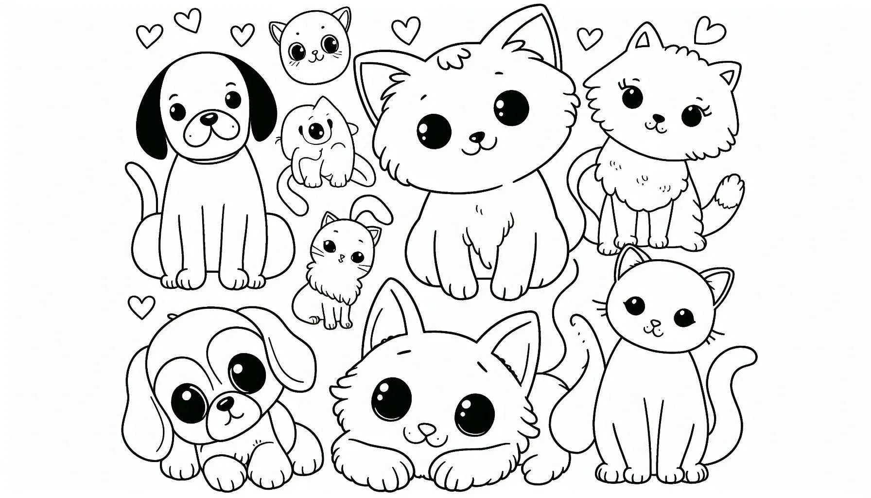 coloriage Chat Kawaii a dessiner en ligne 2