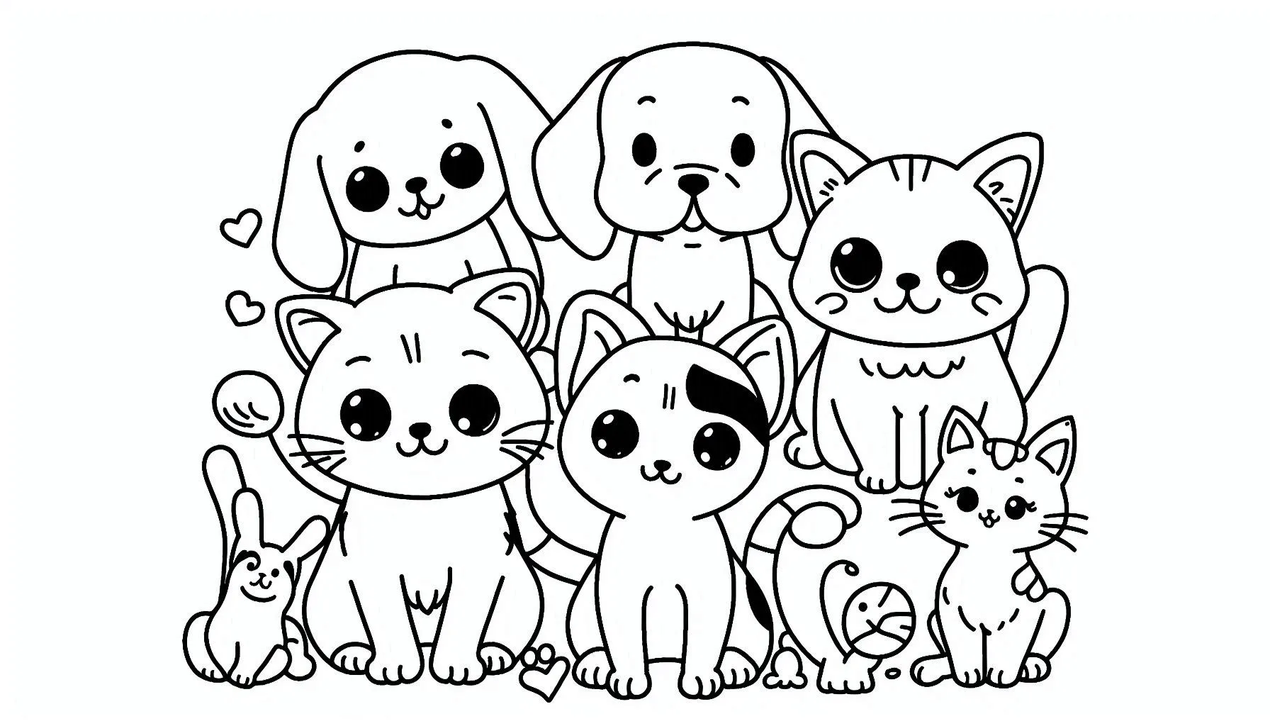 coloriage Chat Kawaii a dessiner et imprimer 1