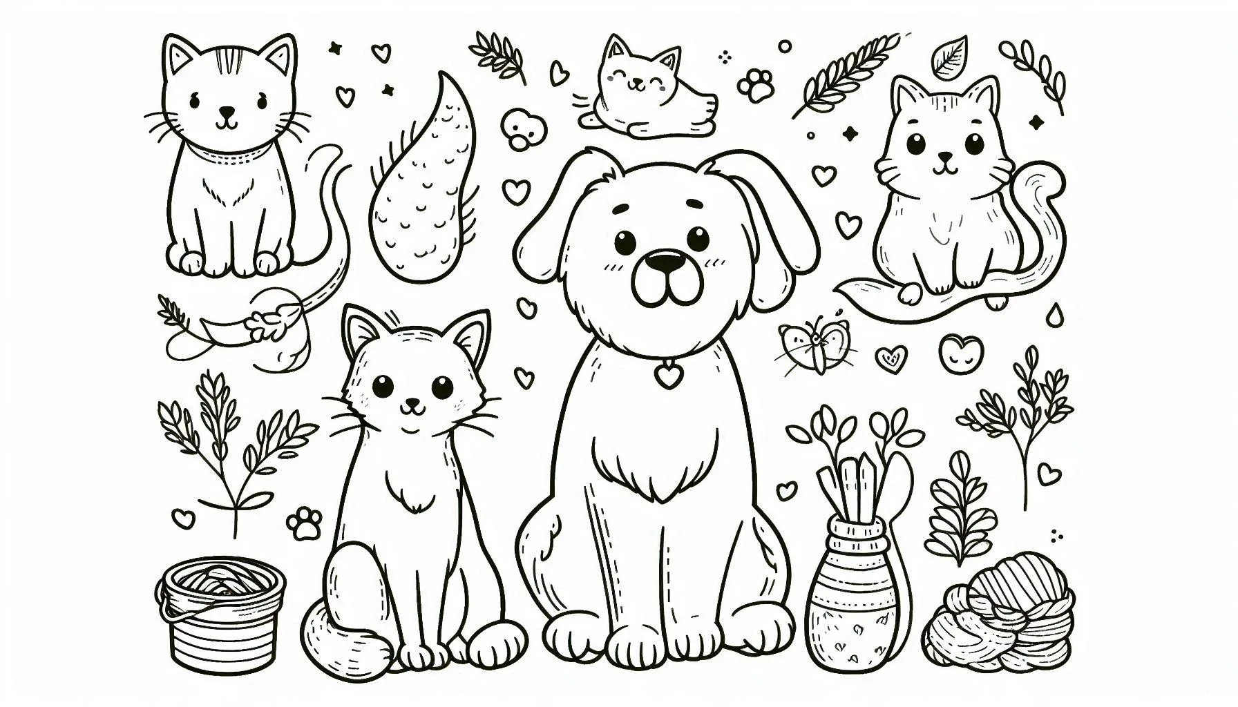 coloriage Chat Kawaii à imprimer pour enfant de 8 ans 2