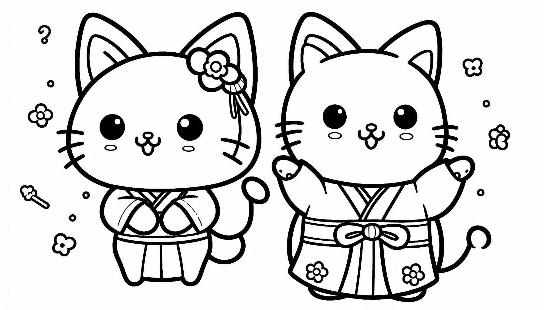 coloriage Chat Kawaii a dessiner et imprimer