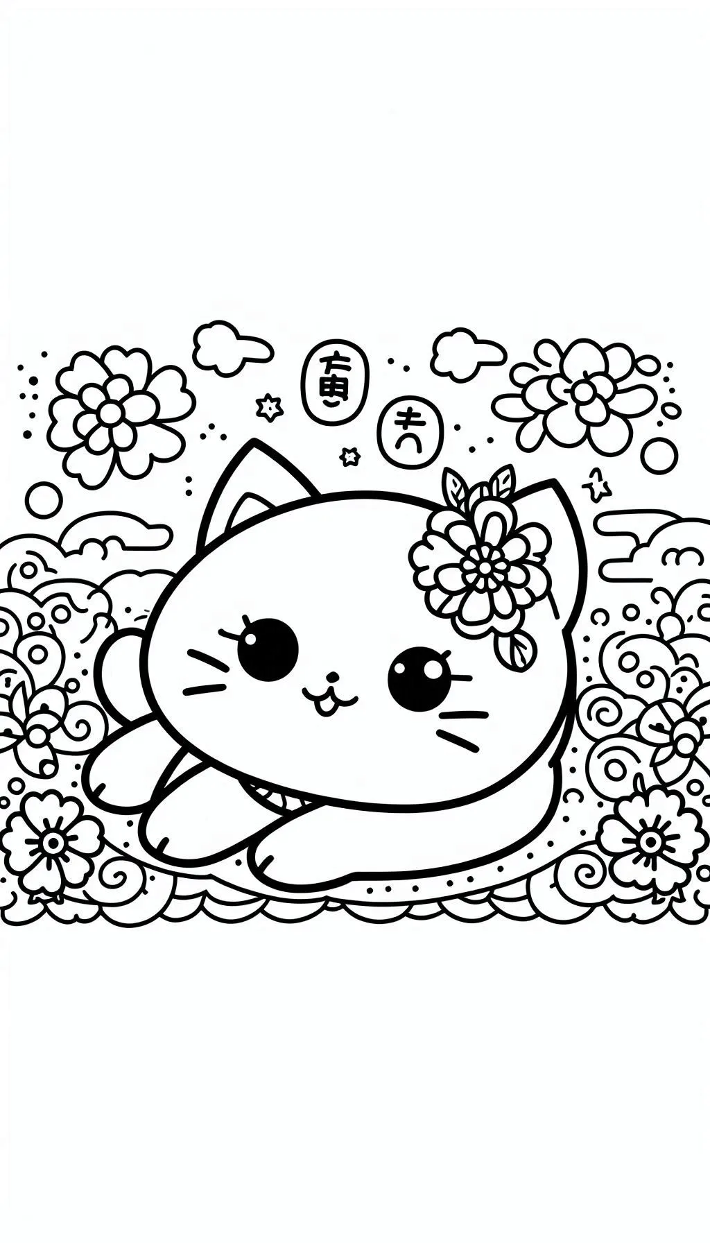 coloriage Chat Kawaii et apprentissage 1