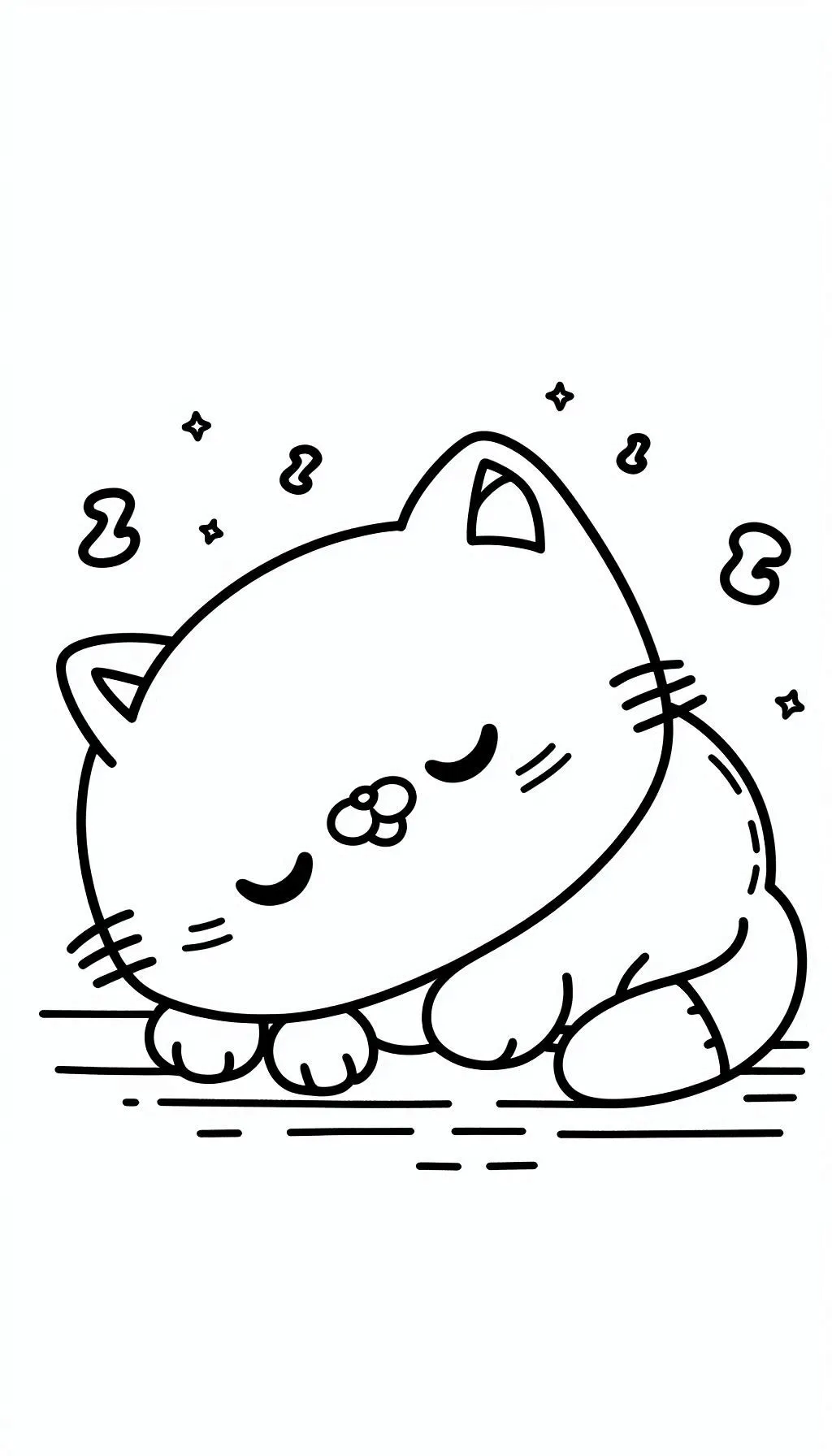 coloriage Chat Kawaii à imprimer pdf gratuit 1