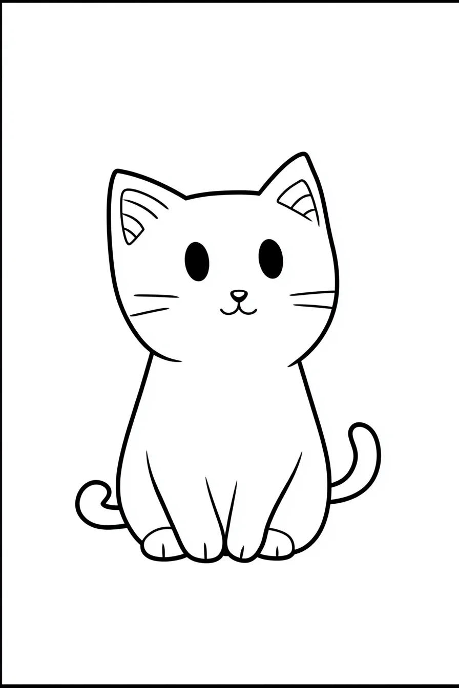 coloriage Chat Kawaii gratuit à imprimer