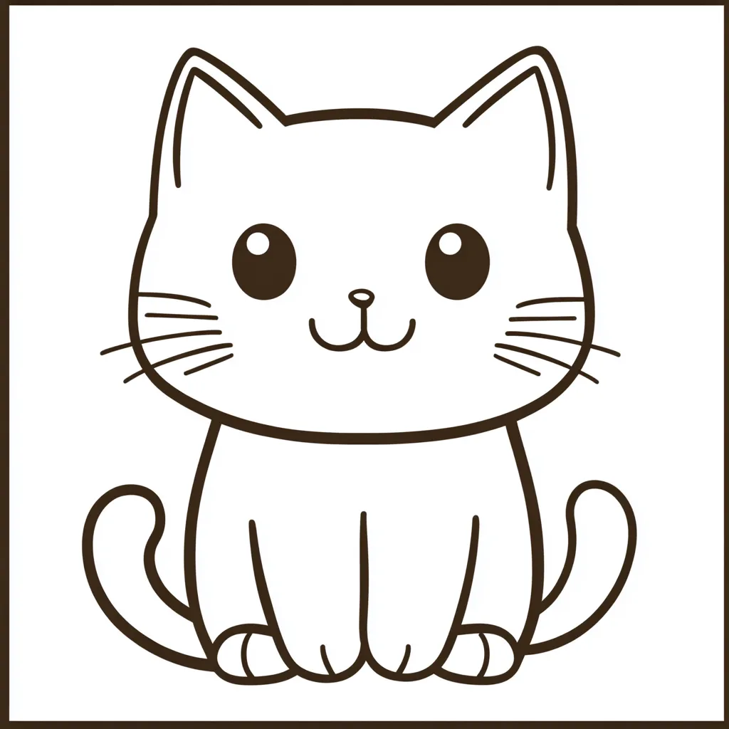 coloriage Chat Kawaii en ligne pour enfant