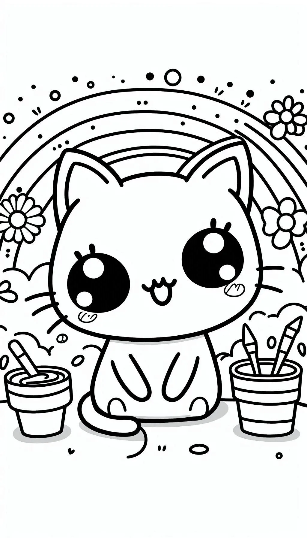 coloriage Chat Kawaii en ligne pour enfant 1