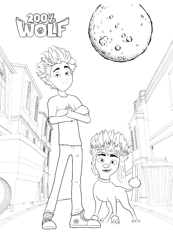 coloriage 200% Wolf gratuit à imprimer