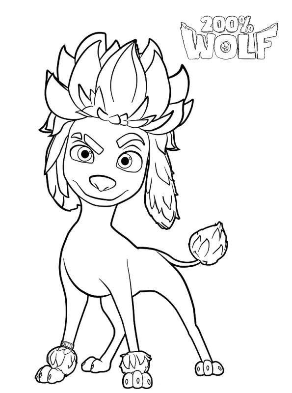 coloriage 200% Wolf à imprimer kawaii