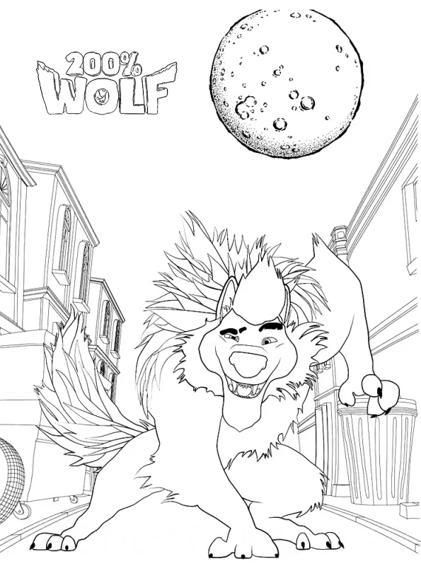 imprimer coloriage 200% Wolf gratuit