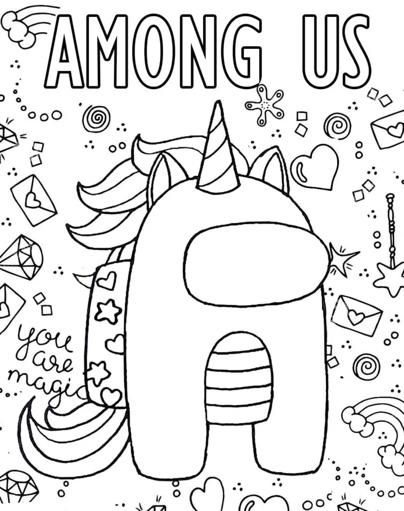 coloriage Among Us à imprimer gratuitement pdf