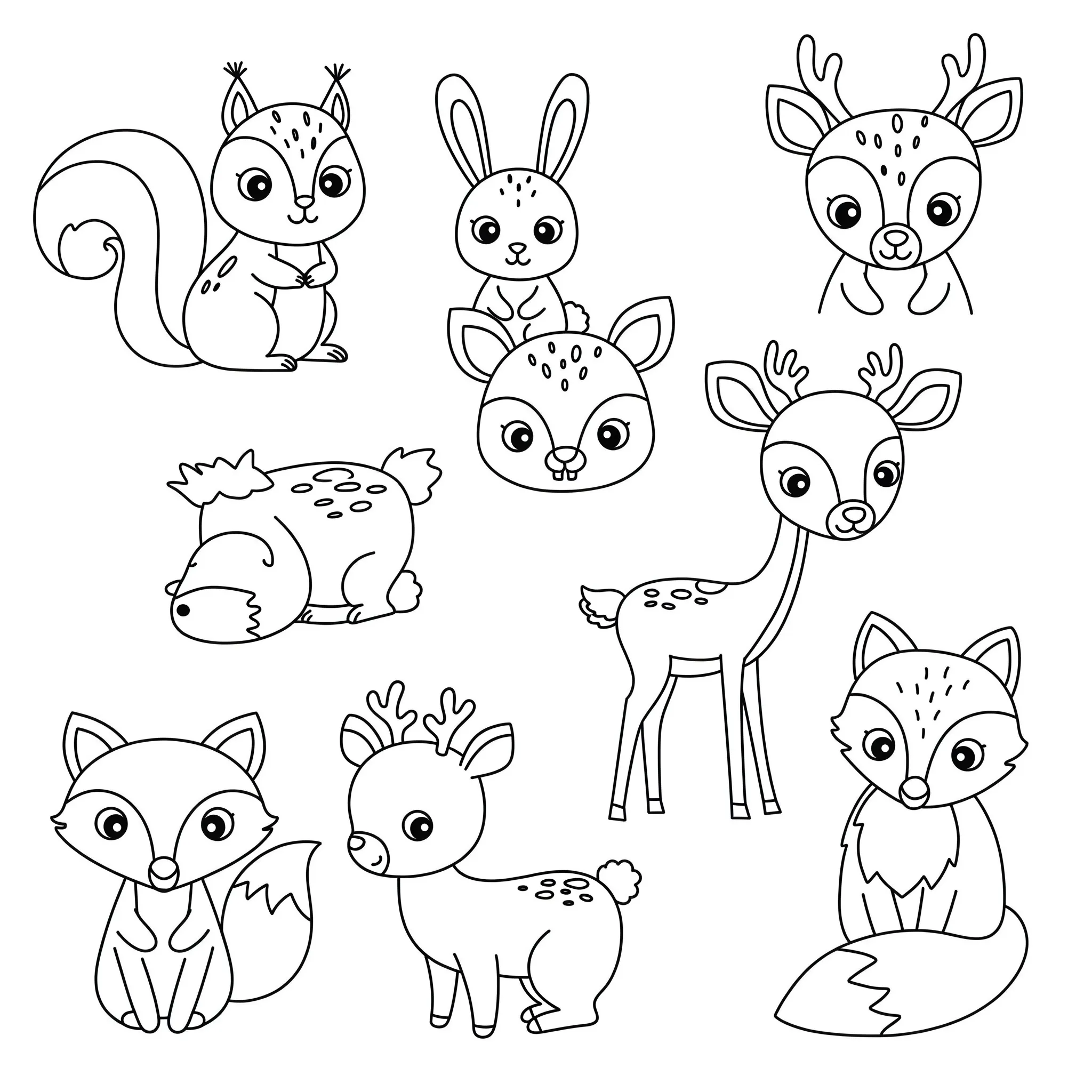 coloriage Animaux de la forêt gratuit a imprimer