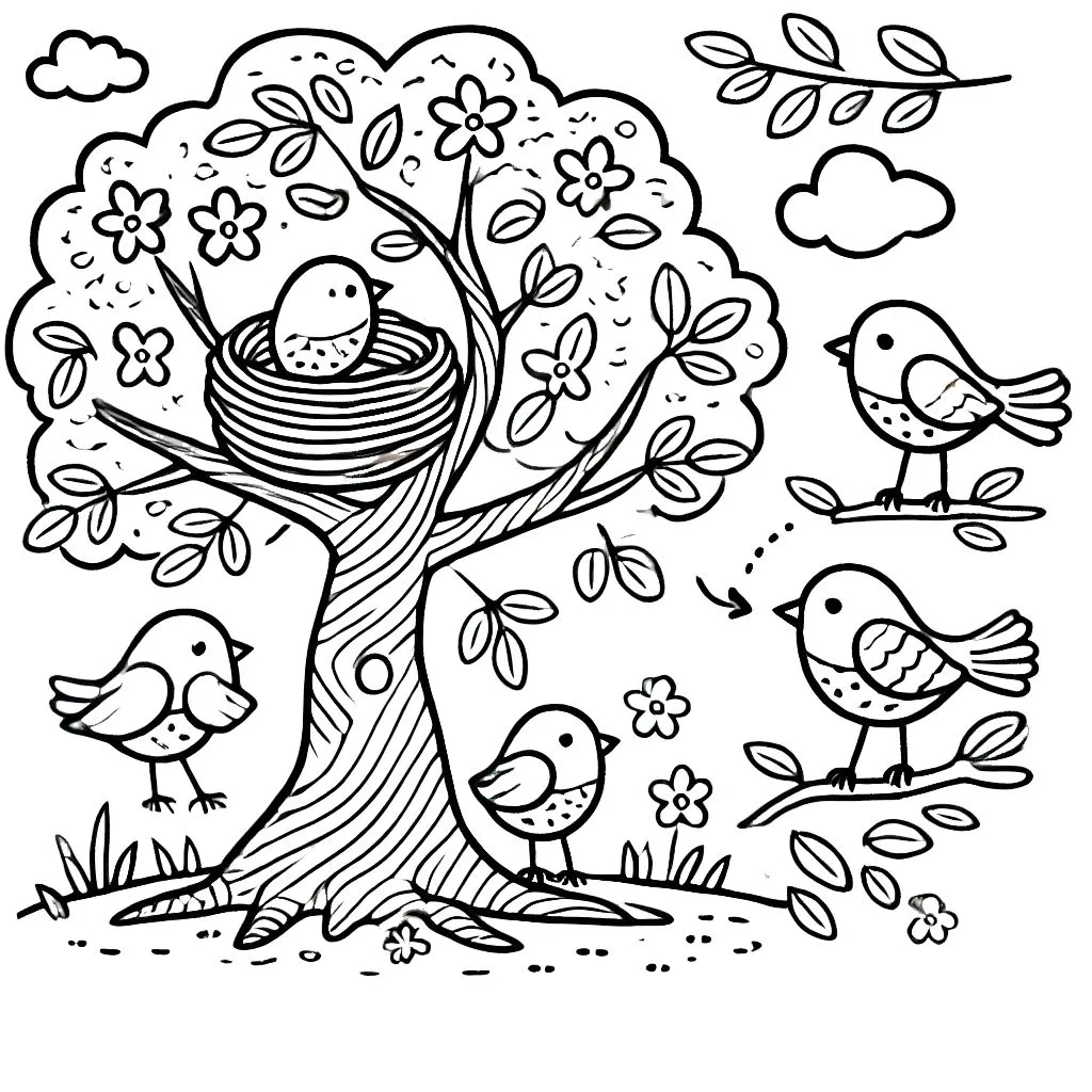 télécharger coloriage Arbre gratuit