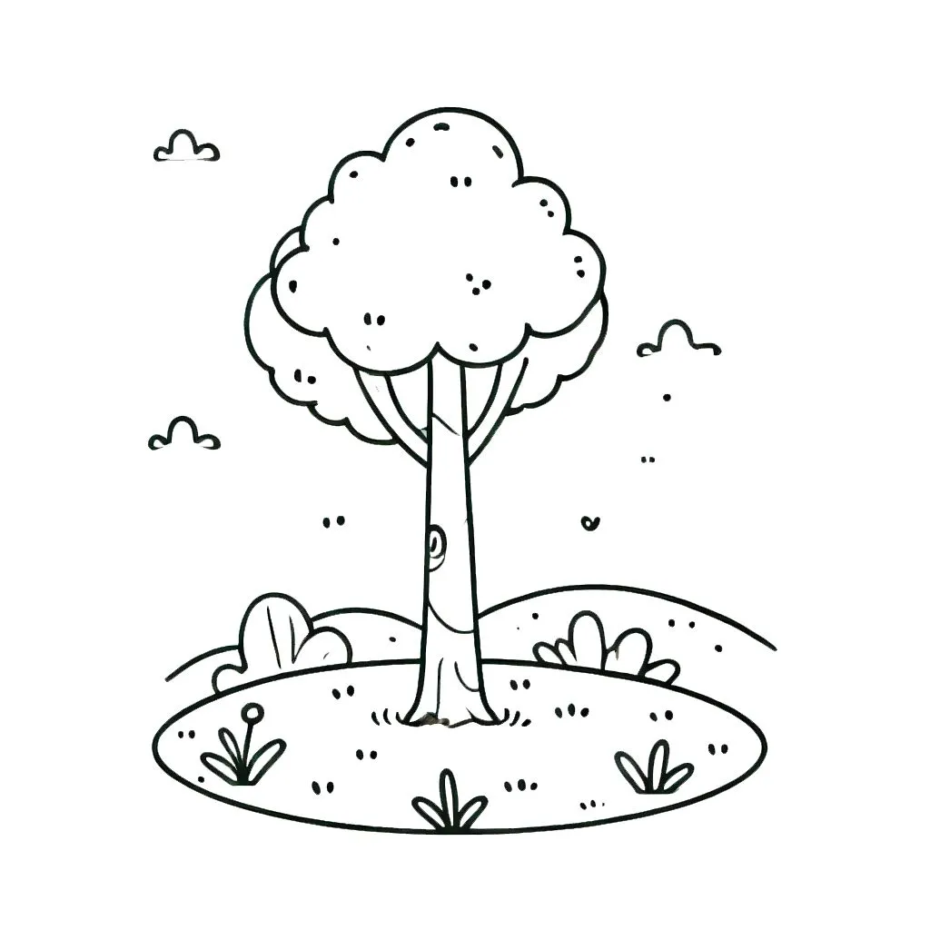 coloriage Arbre pour bebe a imprimer