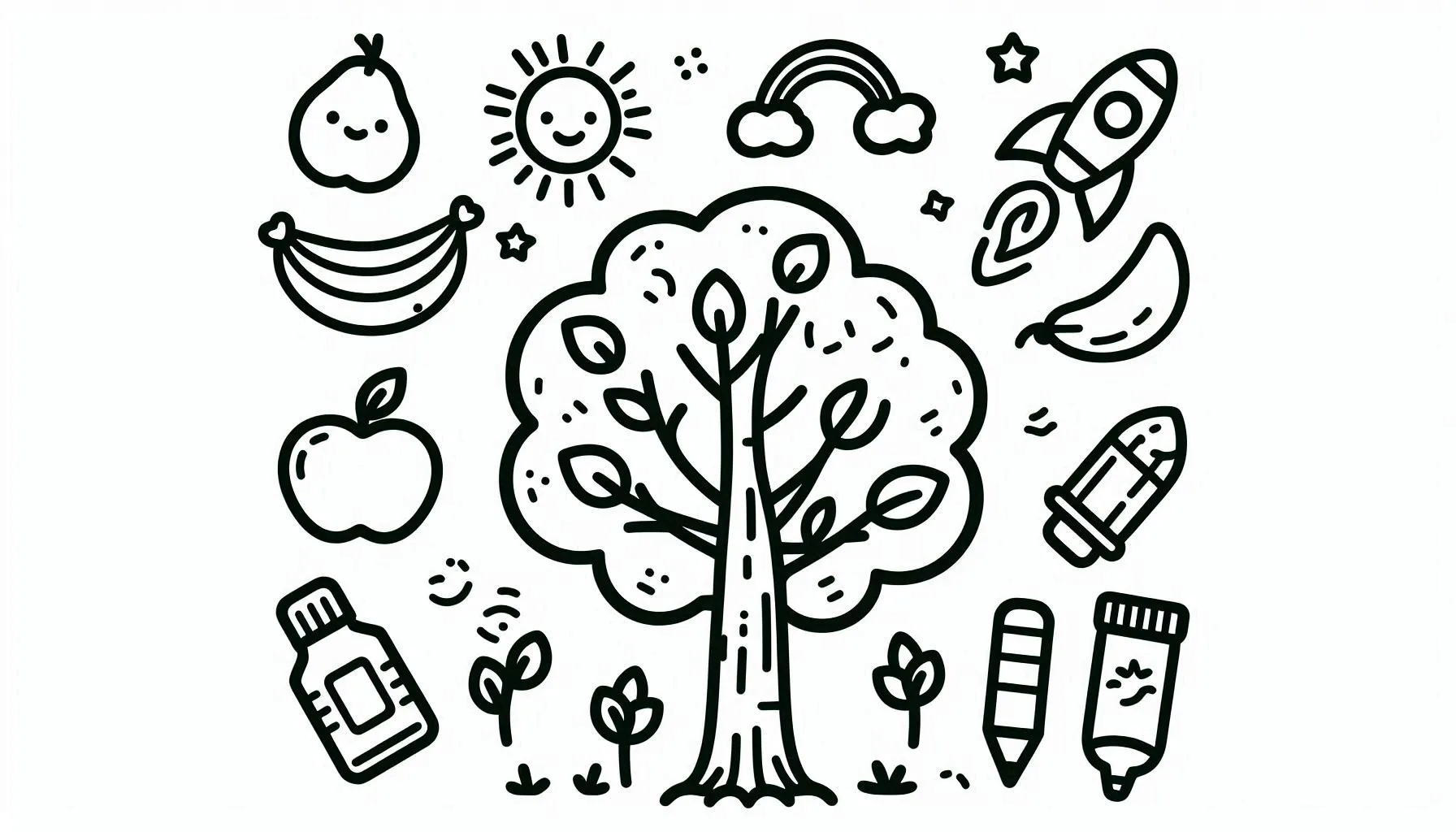 coloriage Arbre à imprimer pour enfant de 7 ans