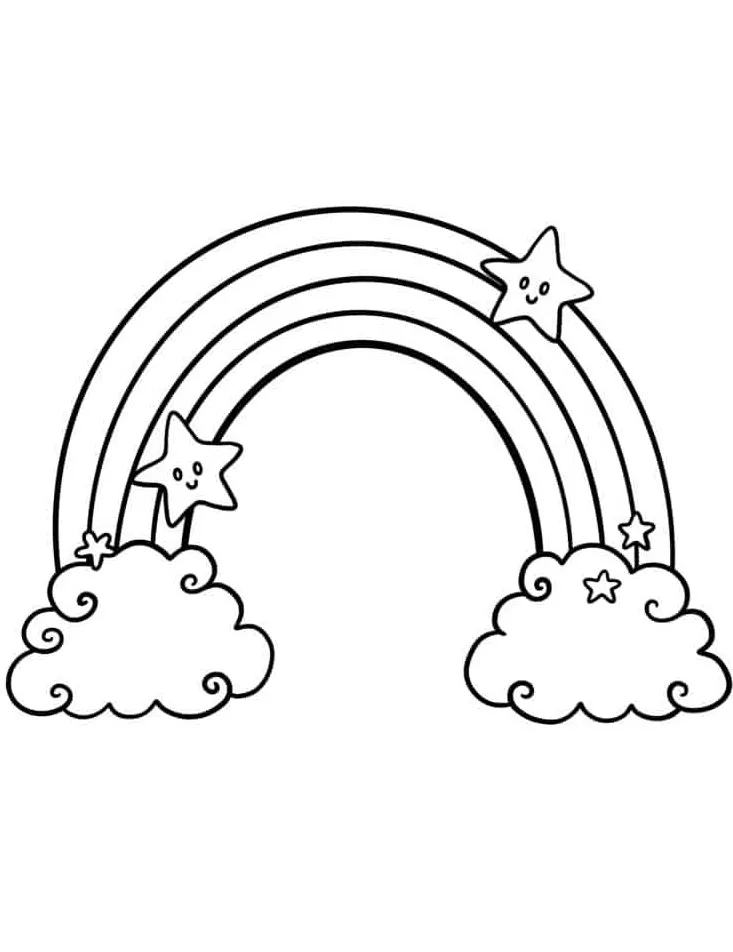 coloriage Arc En Ciel pour enfant de à imprimer