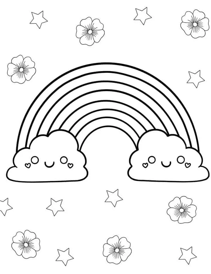 coloriage Arc En Ciel pour enfant de 4 ans